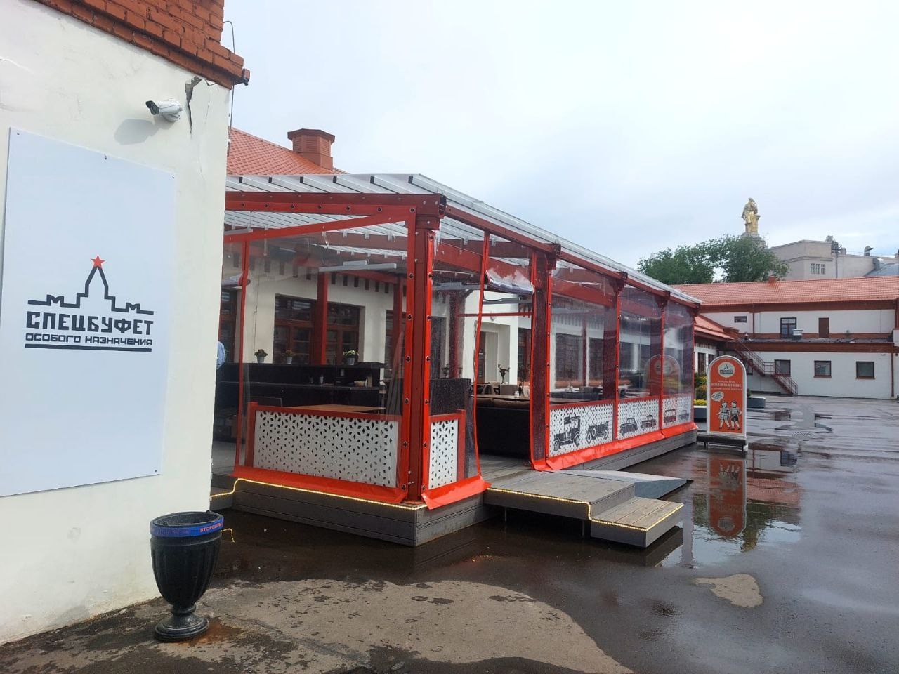 ПВХ шторы для летней террасы кафе в Губкине